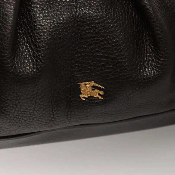 BURBERRY Shoulder Bag Leather Black Gold Auth 134105 - Picture 14 of 16
